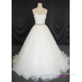 wedding dress sleeveless sweetheart neckline with ctrystal beading big ball gowns